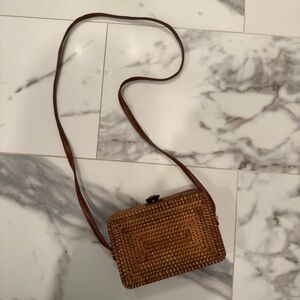Brown Woven Crossbody Bag